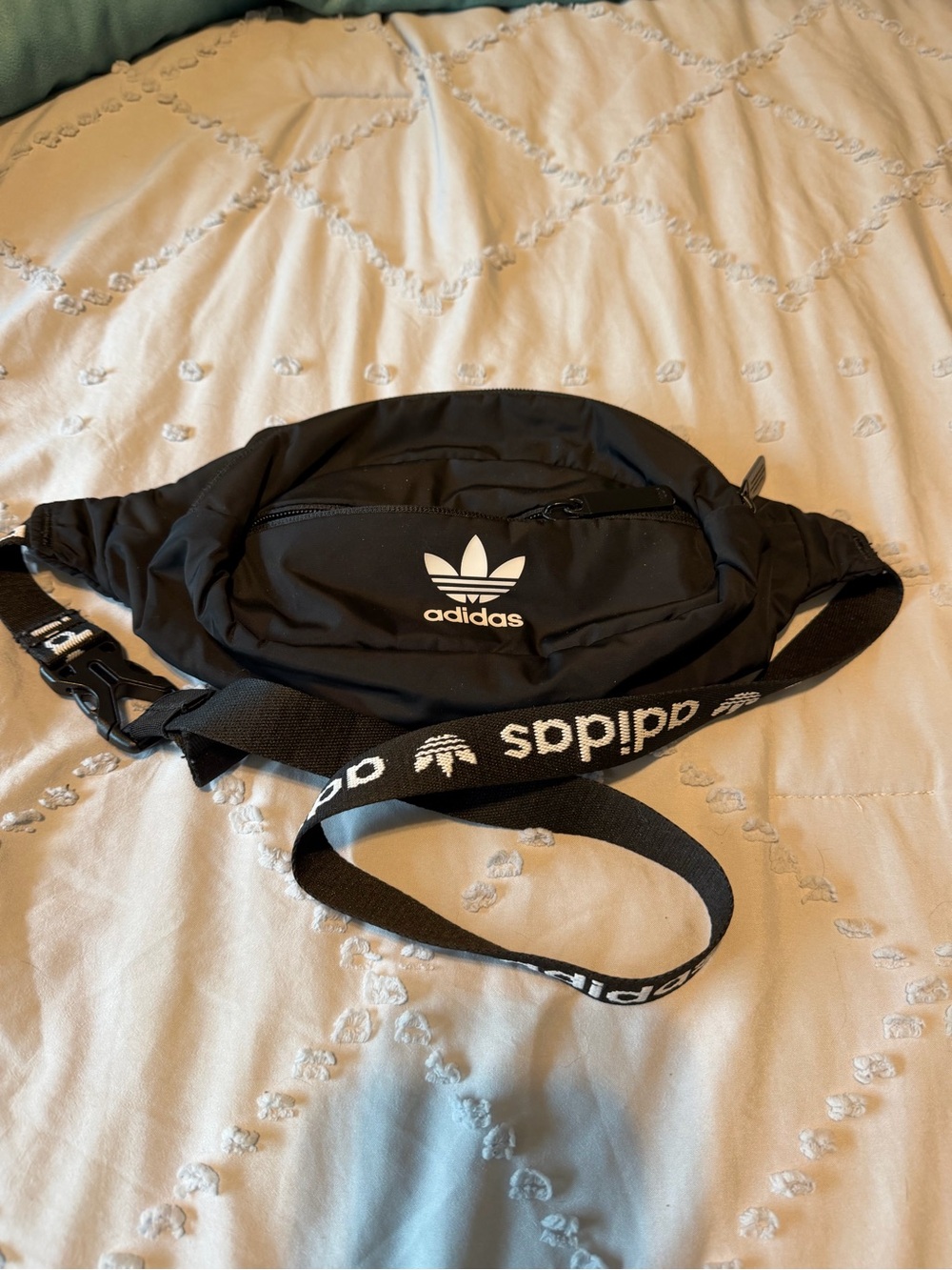 adidas Black Belt Bag with Branded Strap